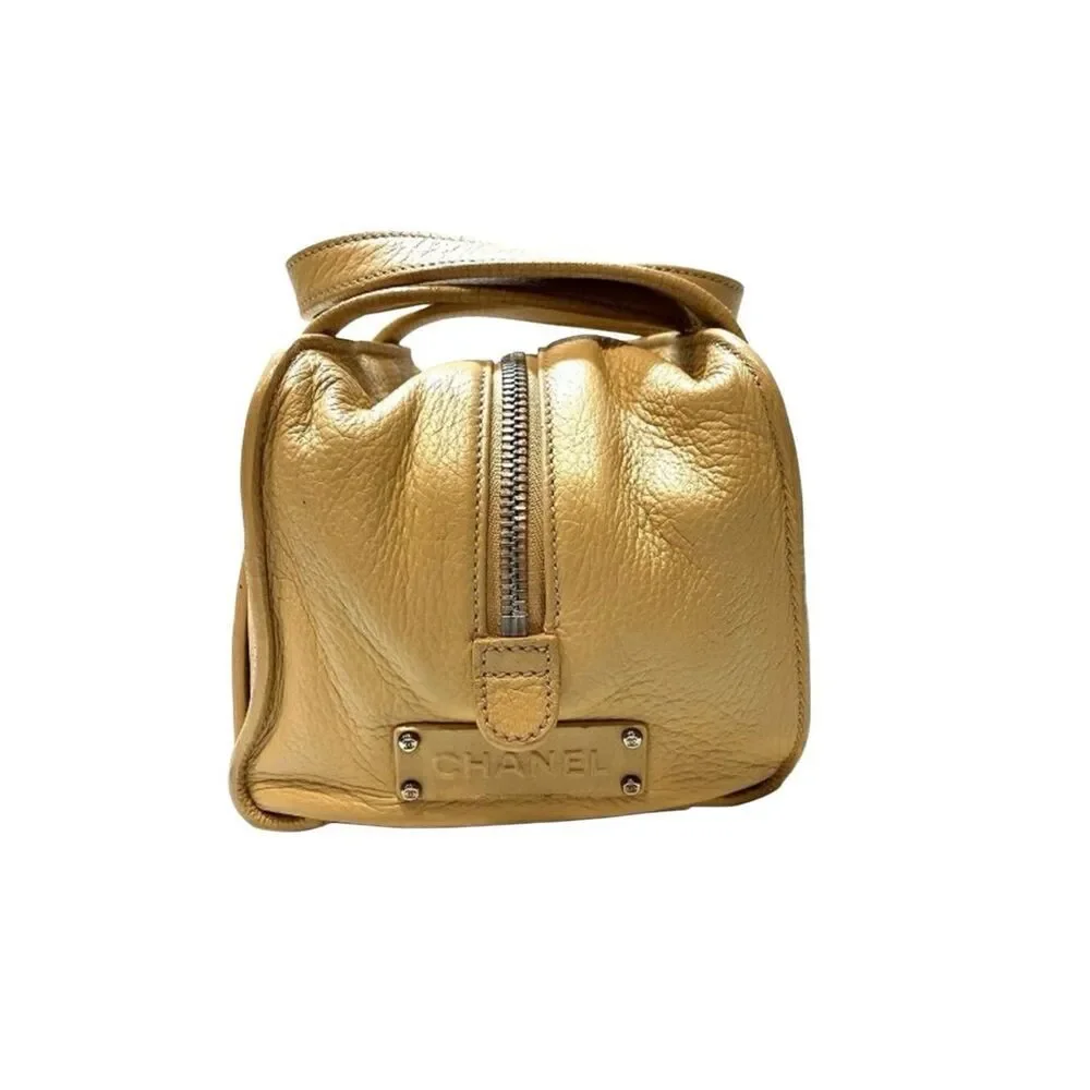 Leather Top-Handle Bag in Mustard Yellow